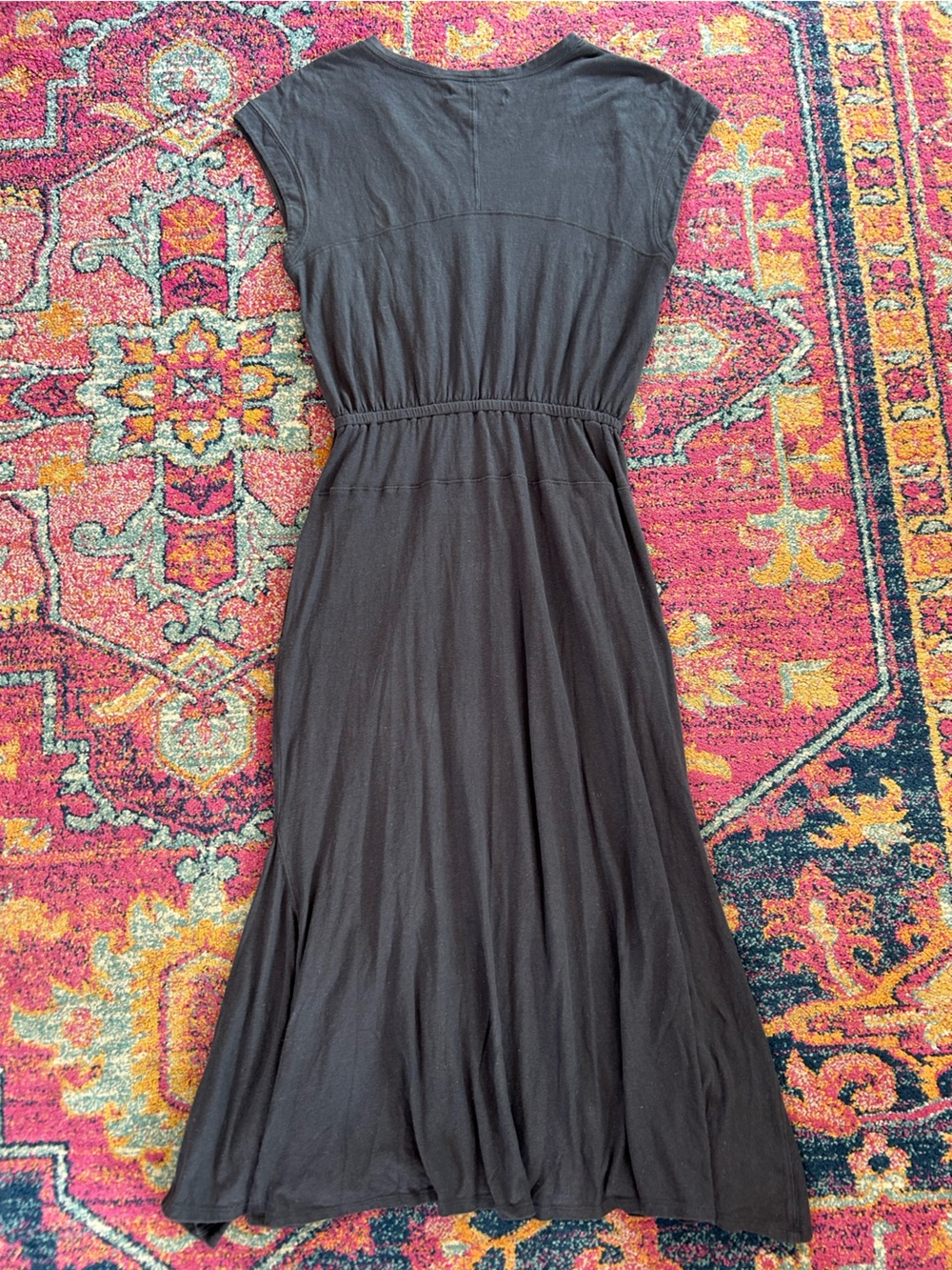 Free People | Women’s Charcoal Grey FP Beach Vneck Cap Sleeve Marlow Maxi Dress - Picture 11 of 16